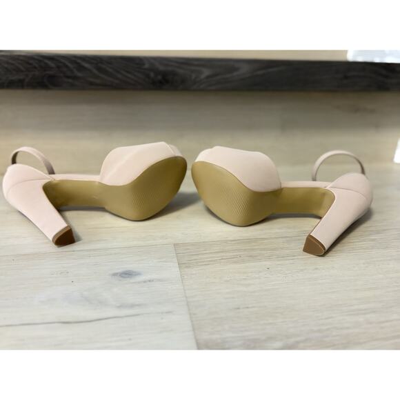 IDIFU Womens Nude Pink Heel Platform Shoes Ankle Strap Size 7 Shoes - Picture 5 of 6